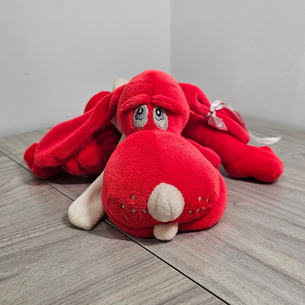 Commonwealth Red Dog Plush blood hound basset love valentines droopy vintage